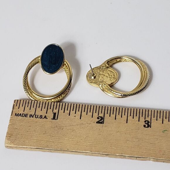 SET OF 3 Goldtone Enameled Pierced Earrings Don Lin - Picture 6 of 6